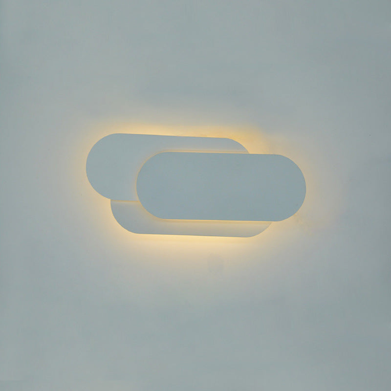 Applique murale LED acrylique — vue de détail des plaques décalées