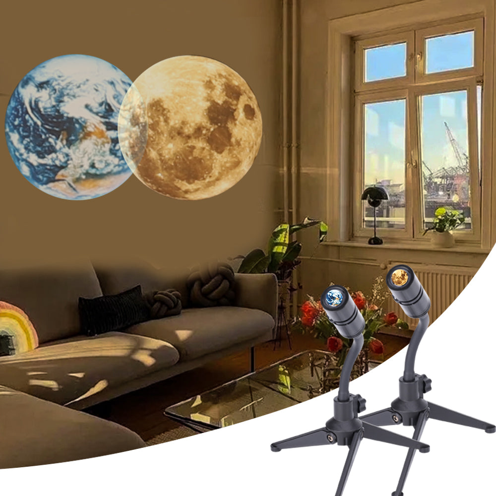 Projecteur Lune projetant une pleine lune sur un mur